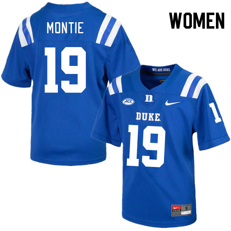 Women #19 Rent Montie Duke Blue Devils College Football Jerseys Stitched-Royal